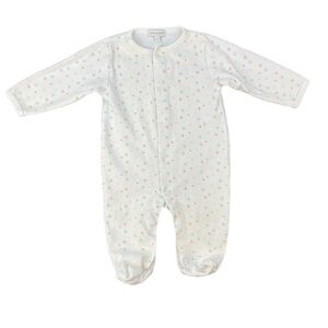 NOOMIE Pima Cotton Geometric Print Snap Footie- 3-6M